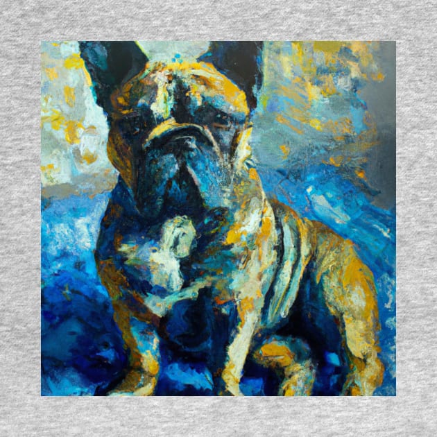 French Bulldog in the style of Van Gogh by Star Scrunch